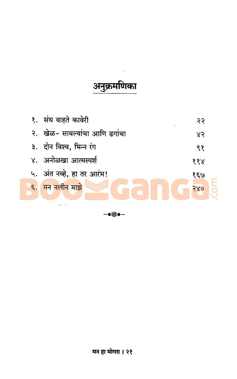 मन हा मोगरा — अनुक्रमणिका